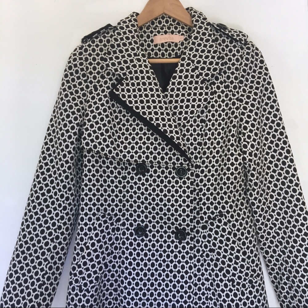 Double-Breasted trench coat | polka dots | lapel - Picture 1 of 8